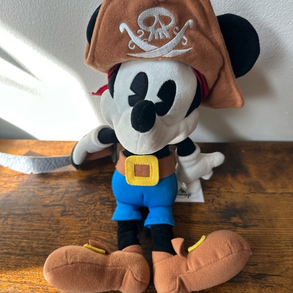 Disney Pirate Mickey Mouse Plush - Black, White, Blue, Brown, Tan - Picture 2 of 2